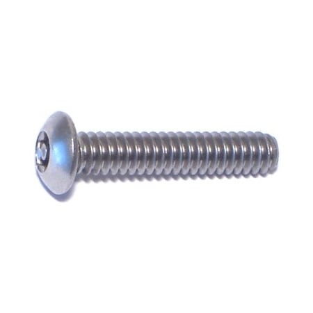 Midwest Fastener #10-24 x 1 in Torx Button Machine Screw, Plain 18-8 Stainless Steel, 8 PK 77772